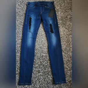 NWT True Religion Distressed Cotton The Runway Jean Leggings Women's XXS